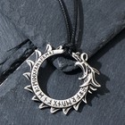 Кулон-амулет «Дракон» огненный, цвет чернёное серебро, 43 см - Фото 1