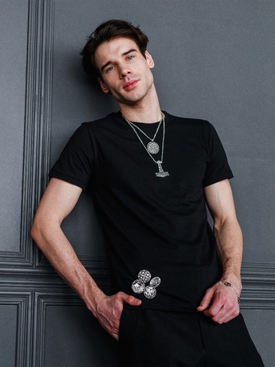 Кулон-амулет «Молот Тора», мьёльнир, цвет чернёное серебро, 60 см