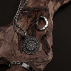 Кулон-оберег «Коловрат» пылающий, цвет чернёное серебро, 60 см - фото 9039915