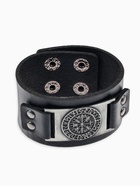 Браслет-оберег «Компас Викинга», чёрный с чернёным серебром, 23 см - Фото 4