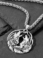 Кулон-оберег «Волки», воют на луну, цвет чернёное серебро, 59 см - Фото 8