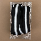 Тесьма трикотажная лампас 40 мм, 9.1±0.5 м, цвет чёрный, серебряный - Фото 3