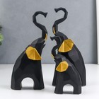 Сувенир полистоун 3D "Чёрные слоны" набор 3 шт 13,5х4,5х7,5 см 20х5,5х9,5 см 21х5,5х10 см - фото 9452387