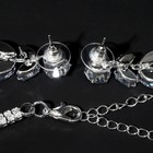 Гарнитур 2 предмета: кулон, серьги «Вечеринка» лёд и цветы, цвет бело-голубой в серебре - Фото 2