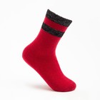 Носки женские шерстяные, цвет красный/чёрный, р-р 23-25 (р-р обуви 36-40) - фото 9452438