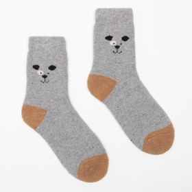 Носки детские шерстяные махровые «Собачки», цвет МИКС, размер 22