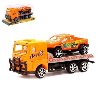 Грузовик инерционный «Эвакуатор» с машиной, цвета МИКС