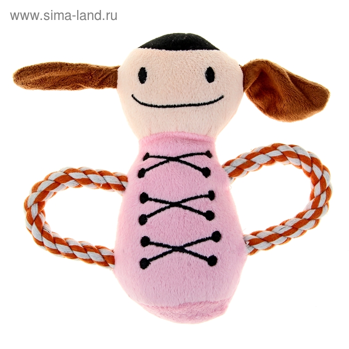 Игрушка мягкая с канатом "Пчела Антонелла", розовая - Фото 1