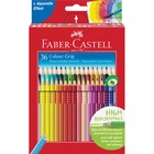 Карандаши цветные Faber-Castell "Grip", 36 цветов, трехгранные, заточенные, в картонной коробке с европодвесом - Фото 2