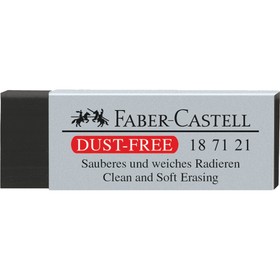 Ластик Faber-Castell Dust-Free, прямоугольный, картонный футляр, 63 х 22 х 11 мм, чёрный