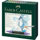 Набор акварельных пигментированных маркеров Faber-Castell Albrecht Dürer 20 цветов, двусторонний кистевой/пулевидный - Фото 2