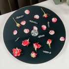 Подставка стеклянная для торта вращающаяся Magistro «Розы на чёрном», d=32 см, цвет чёрный - фото 4337510
