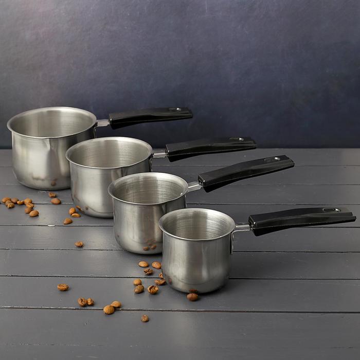 Набор турок для кофе «Аромат», 4 шт.: 300 мл, 250 мл, 180 мл, 140 мл, нержавеющая сталь - Фото 1