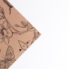 Бумага упаковочная крафтовая бурая «Бабочки», в рулоне 0,68 x 8м - Фото 2