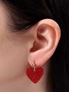 Серьги QF LOVE, набор 3 пары, сердечки, красные, золотой - Фото 2