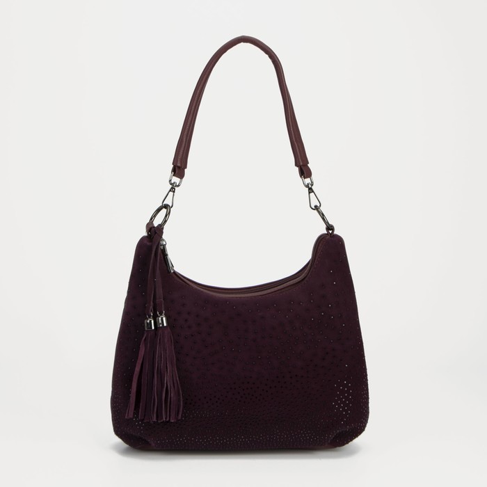 Сумка-мешок на молнии, цвет бордовый - Фото 1