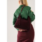 Сумка-мешок на молнии, цвет бордовый - Фото 4