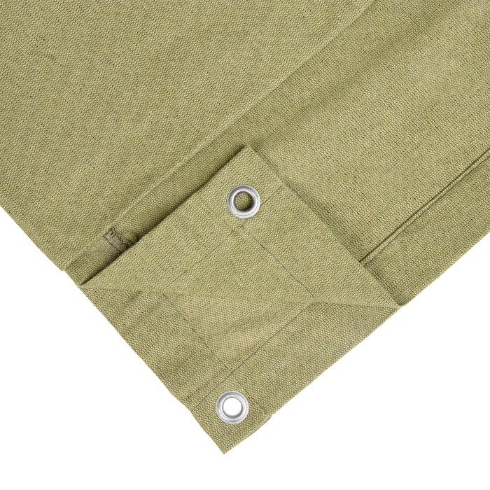 Брезент огнеупорный, 4×2 м, плотность 400 г/м², люверсы шаг 1 м, зелёный - Фото 1