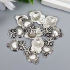 Декор металл для творчества "Филин с сердечком" серебро 7546 2,2х1,4 см 6923379