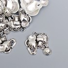 Декор металл для творчества "Слоник на шаре" серебро 231 1,8х2 см - фото 318697034