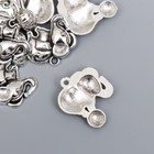 Декор металл для творчества "Слоник на шаре" серебро 231 1,8х2 см - Фото 2