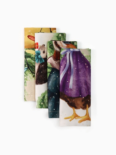 Набор новогодних салфеток "Этель" «Noble Christmas», 40х40см - 4 шт, хлопок, саржа