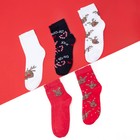 Набор новогодних женских носков "Олень" р. 36-39 (23-25 см), 5 пар - Фото 2