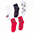 Набор новогодних женских носков "Олень" р. 36-39 (23-25 см), 5 пар - Фото 4