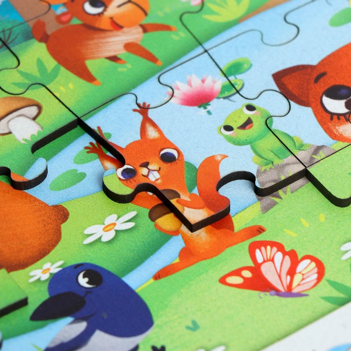 Пазл деревянный музыкальный «Зверюшки на опушке» 51730