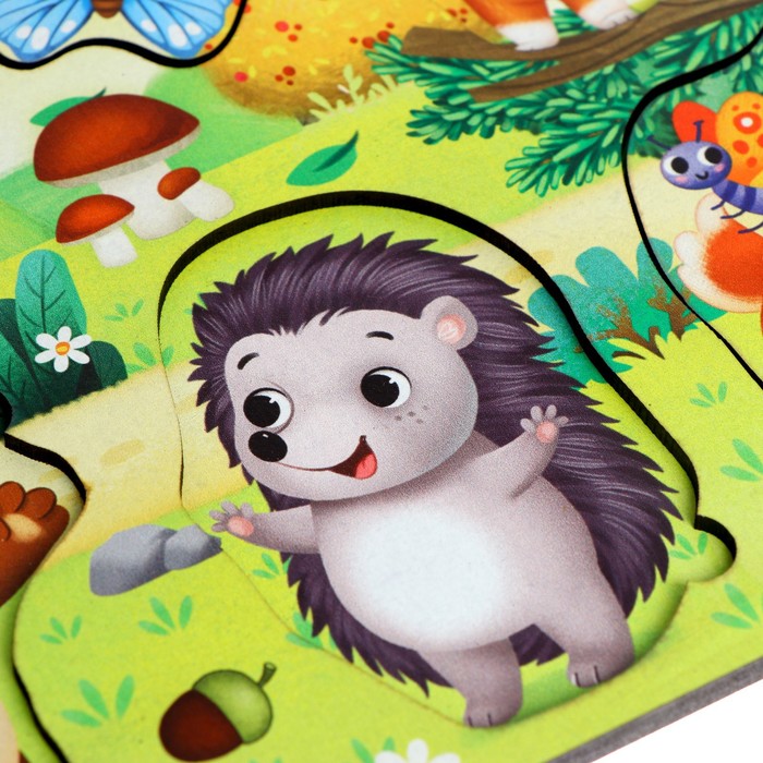 Пазл деревянный музыкальный «Лесные животные» 51731