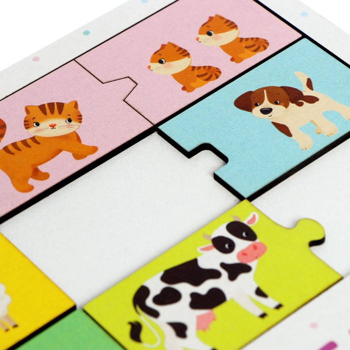 Пазл деревянный музыкальный «Где чей малыш?» 51732