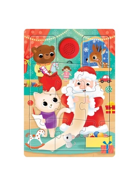 Пазл деревянный музыкальный «Дедушка Мороз готовит подарки»