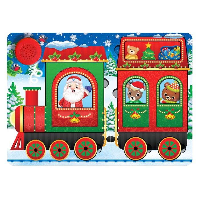 Пазл деревянный музыкальный «Едет к нам Дедушка Мороз» - Фото 1