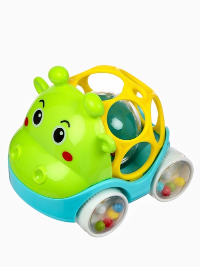 Машинка - погремушка Крошка Я «Жирафик», с эластичными элементами