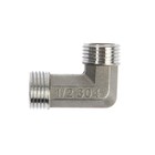Уголок ZEIN engr, 1/2", наружная резьба, нержавеющая сталь 7030549 - фото 13498675