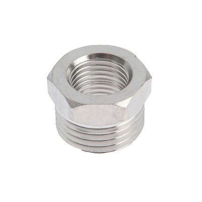 Футорка ZEIN engr, 1/4" × 1/2", внутренняя/наружная резьба, нержавеющая сталь