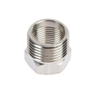 Футорка ZEIN, 3/8" × 1/2", внутренняя/наружная резьба, нержавеющая сталь, фасовка 100 шт. - Фото 2