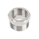 Футорка ZEIN engr, 1/2" × 3/4", внутренняя/наружная резьба, нержавеющая сталь - Фото 1