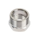 Футорка ZEIN engr, 1/2" × 3/4", внутренняя/наружная резьба, нержавеющая сталь - Фото 2