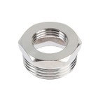 Футорка ZEIN engr, 1/2« × 1», внутренняя/наружная резьба, нержавеющая сталь - Фото 2