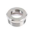 Футорка ZEIN engr, 1/2« × 1», внутренняя/наружная резьба, нержавеющая сталь - Фото 3