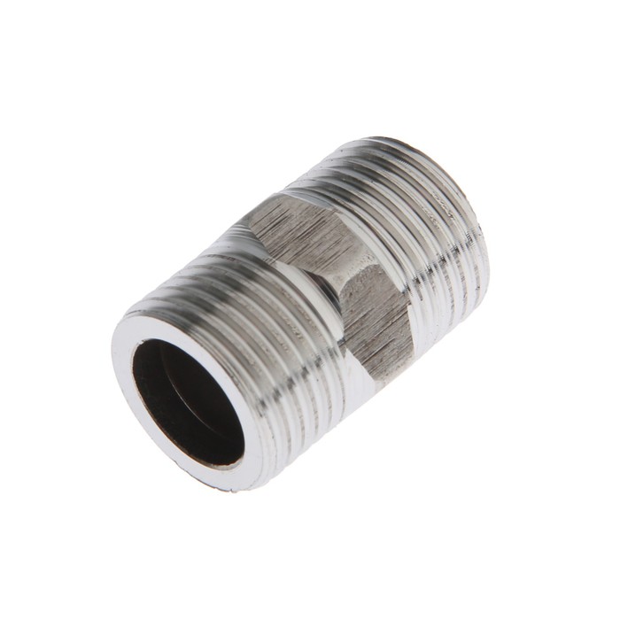 Ниппель ZEIN engr, 1/2", наружная резьба, нержавеющая сталь - Фото 1