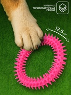 Игрушка для собак «Кольцо с шипами», 12.5 см, розовая - Фото 2