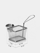 Корзинка для картофеля фри Доляна «Лонгфилд», с соусником d=5 см, серебристая - Фото 2