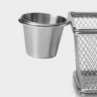 Корзинка для картофеля фри Доляна «Лонгфилд», с соусником d=5 см, серебристая - Фото 3