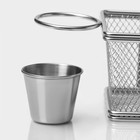 Корзинка для картофеля фри Доляна «Лонгфилд», с соусником d=5 см, серебристая - Фото 4