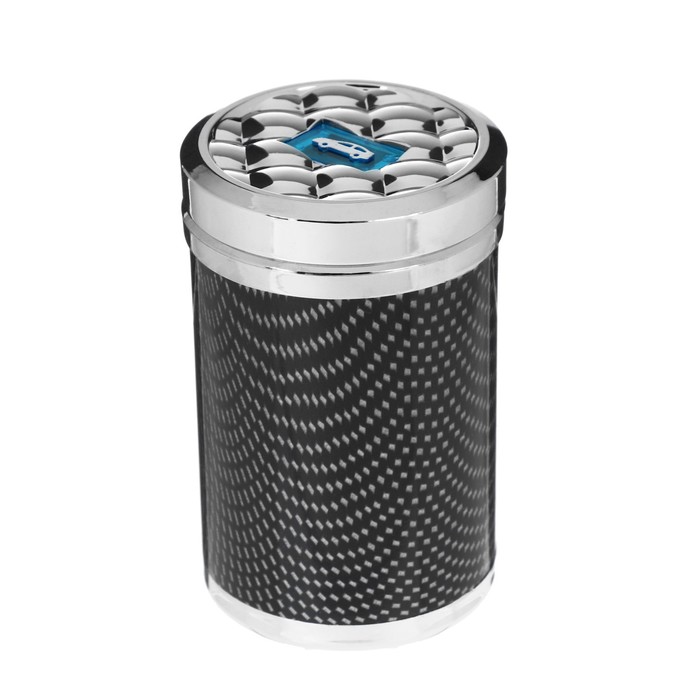 Пепельница для авто с подсветкой, карбон 5D, черный - Фото 1