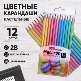 Карандаши 12 цветов, пастельные, деревянные, шестигранные 7333126