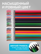 Карандаши цветные 24 в, тубусах, корпус шестигранный, пластиковый, чёрное основание - Фото 3