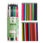 Карандаши цветные 36 цветов в тубусе, корпус шестигранный (пластиковые) черное основание - Фото 2